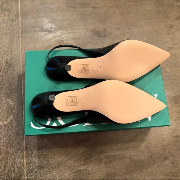 NWT J. Crew Made-in-Italy Colette lace-up slingback pumps in leather - Picture 6 of 11